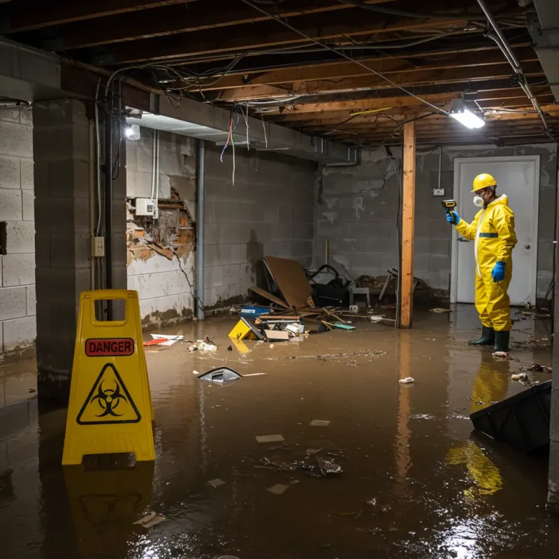 Flooded Basement Electrical Hazard in Addison, WI Property